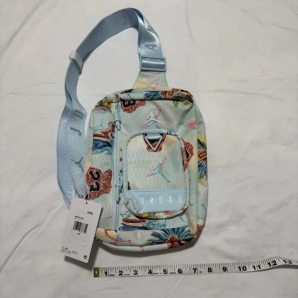 Nike‎ Air Jordan Cordura Crossbody Bag Blue Tropical Flamingo MA0957-W4H NWT